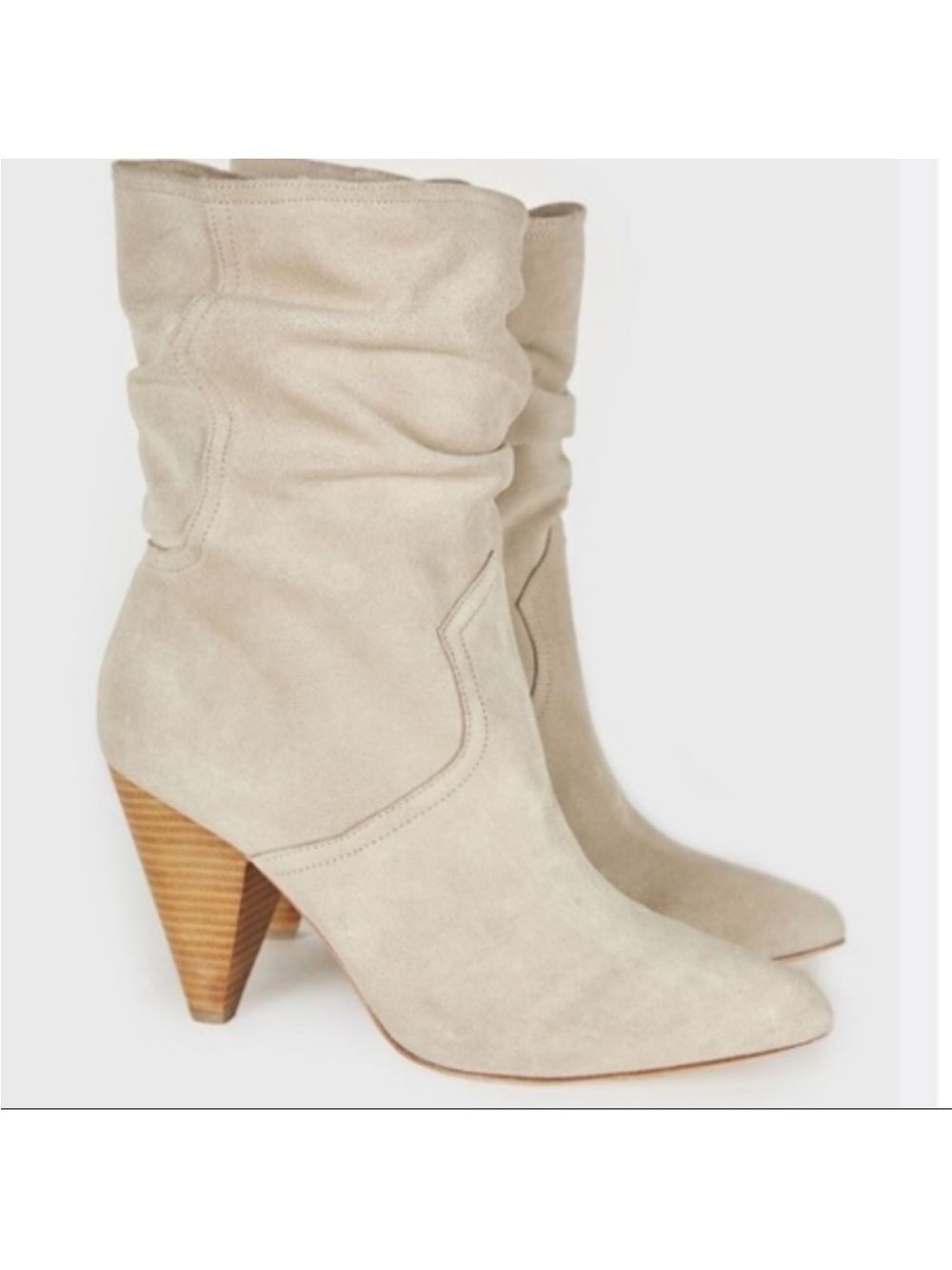 JOIE Gabbissy slouchy boot taupe gray suede -37-NIB!